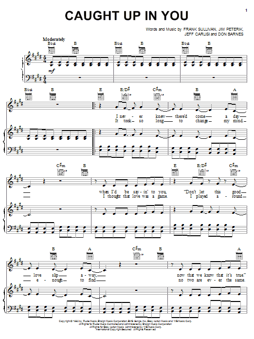 38 Special Caught Up In You Sheet Music Notes & Chords for Piano, Vocal & Guitar (Right-Hand Melody) - Download or Print PDF