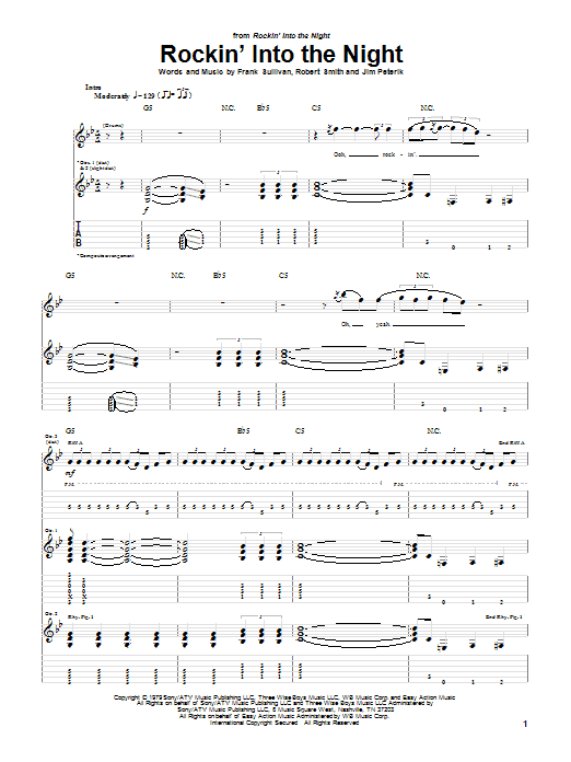 38 Special Rockin' Into The Night Sheet Music Notes & Chords for Guitar Tab - Download or Print PDF