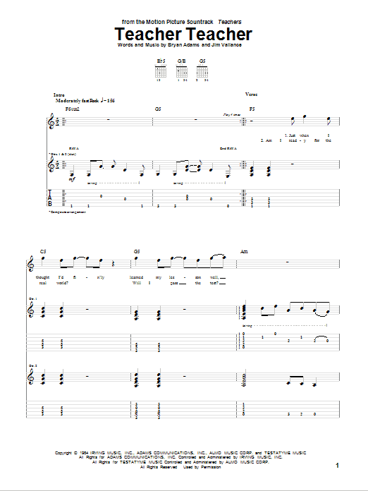 38 Special Teacher Teacher Sheet Music Notes & Chords for Guitar Tab - Download or Print PDF