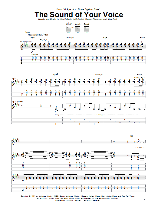 38 Special The Sound Of Your Voice Sheet Music Notes & Chords for Guitar Tab - Download or Print PDF