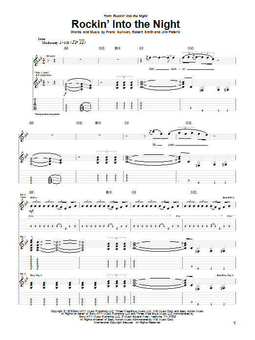 Preview 38 Special Rockin' Into The Night Rock sheet music, notes and chords for Easy Guitar Tab, SKU: 76651 Rockin' Into The Night sheet music