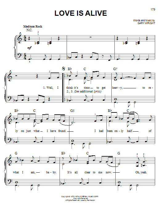 3rd Party Love Is Alive Sheet Music Notes & Chords for Lyrics & Chords - Download or Print PDF