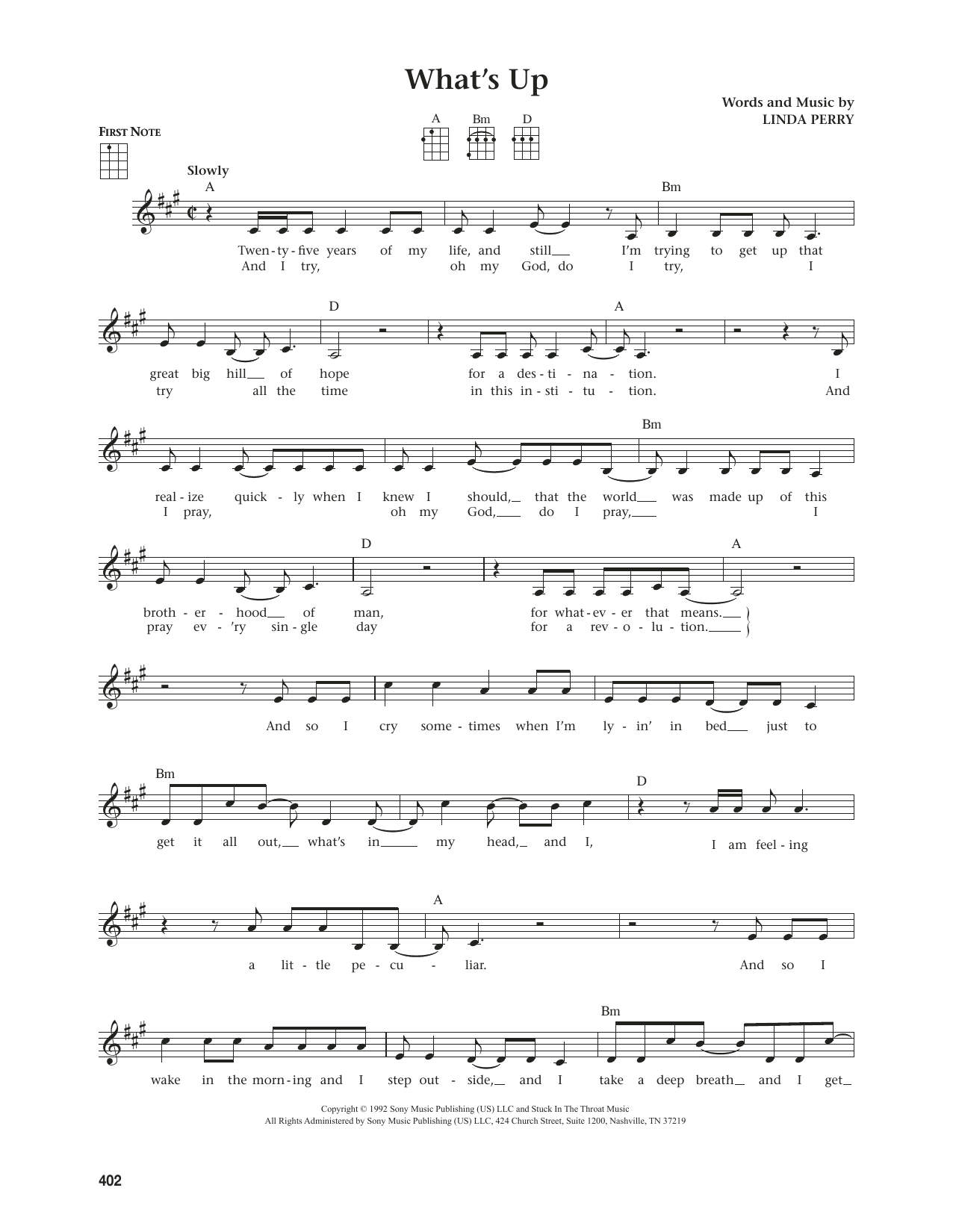 4 Non Blondes What's Up (from The Daily Ukulele) (arr. Jim Beloff) Sheet Music Notes & Chords for Ukulele - Download or Print PDF