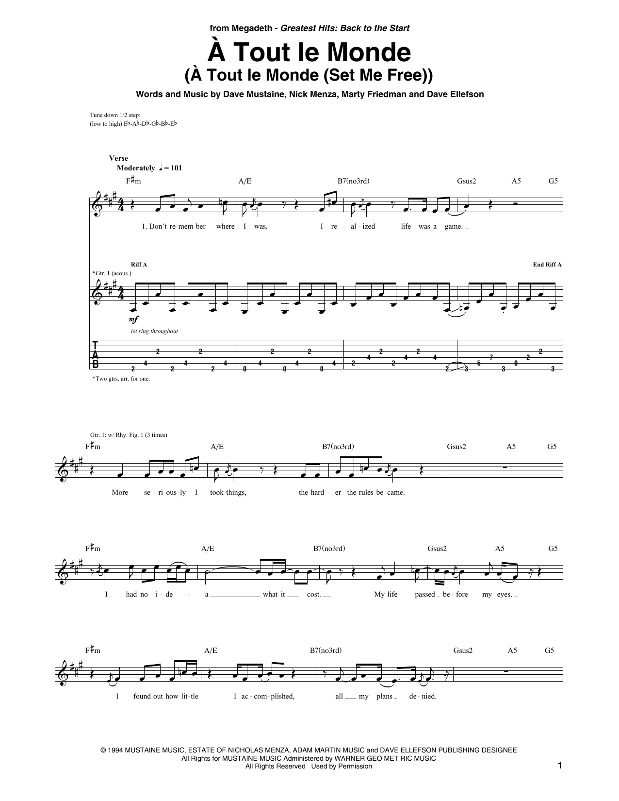 Guitar Tab Sheet Music Downloads Musicnotes Com