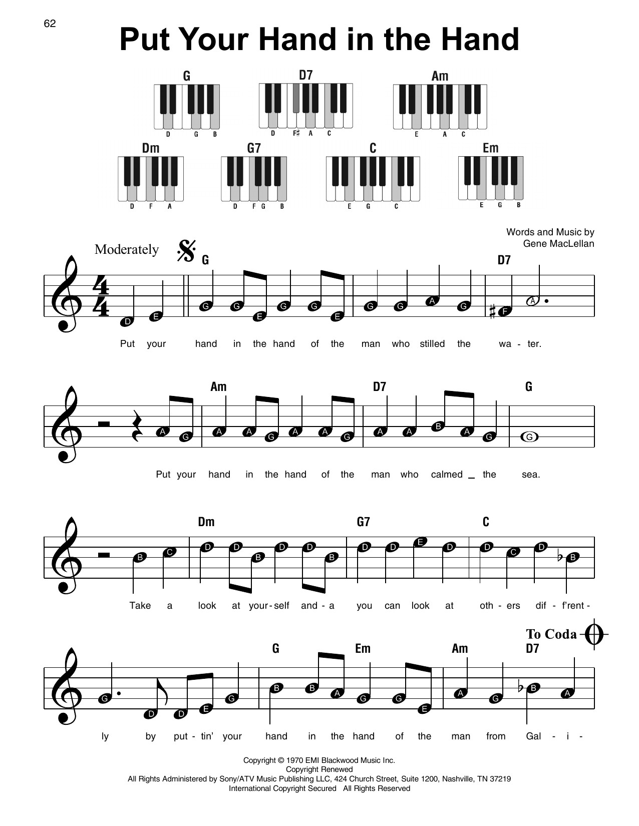 Preview Ocean Put Your Hand In The Hand Pop sheet music, notes and chords for Super Easy Piano, SKU: 409546 sheet music, piano notes, chords, guitar tabs, score, transpose, transcribe, how to play, guide, download, learn, tutorial, progression, song, artist, awards, billboard, mtv, vh1, tour, single, album, release