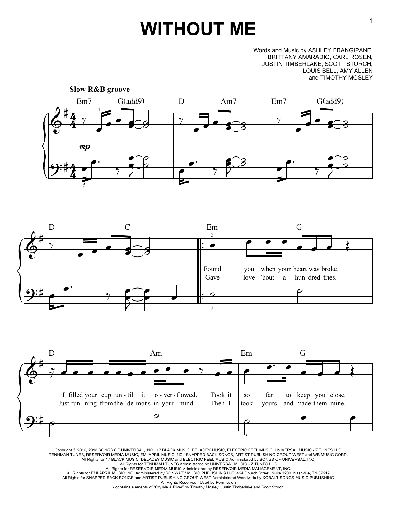 Halsey Without Me Chords Sheet Music Notes Download Pop Very