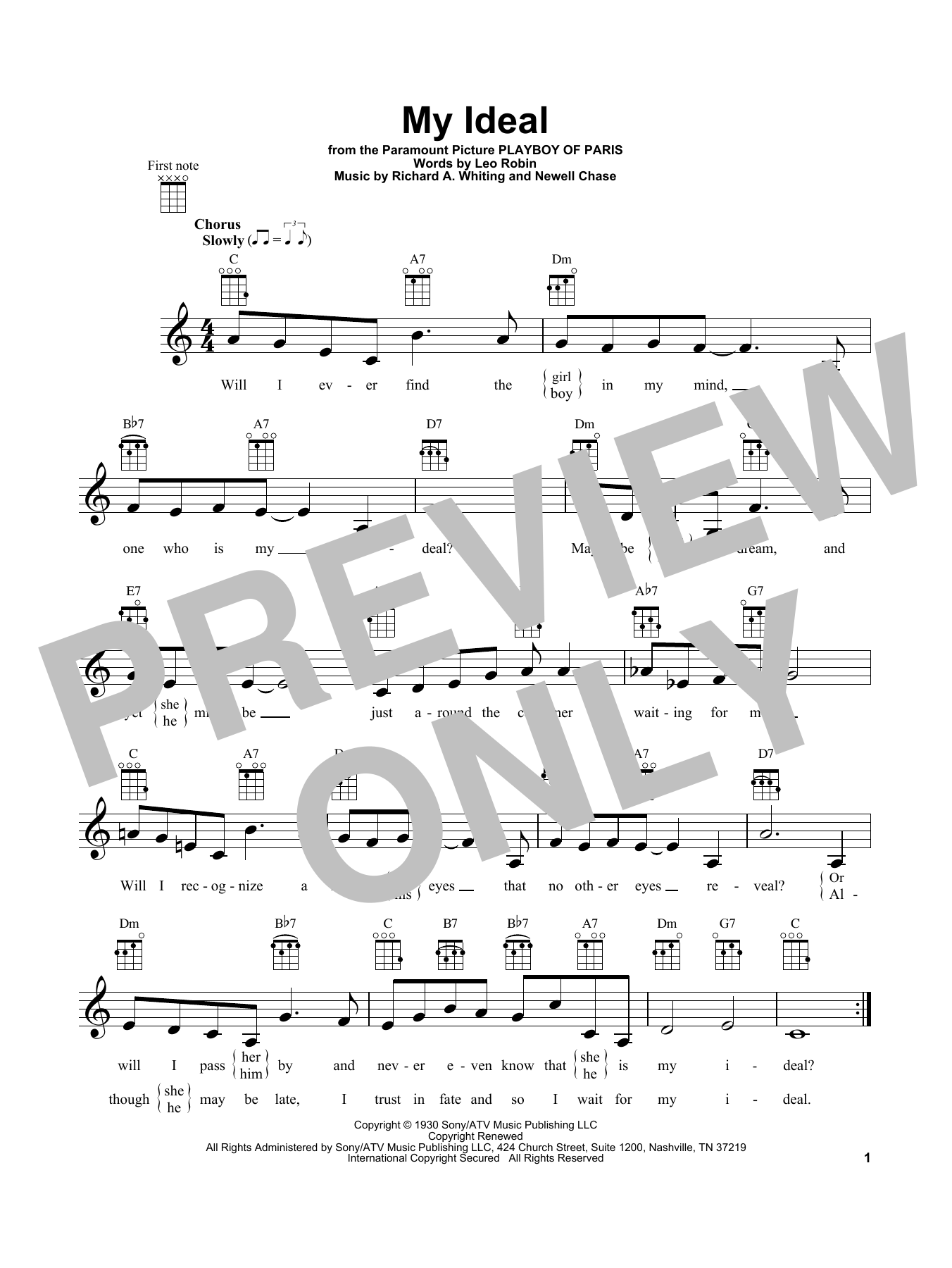 John Coltrane My Ideal Sheet Music Notes Chords Download Printable Ukulele Sku 410226