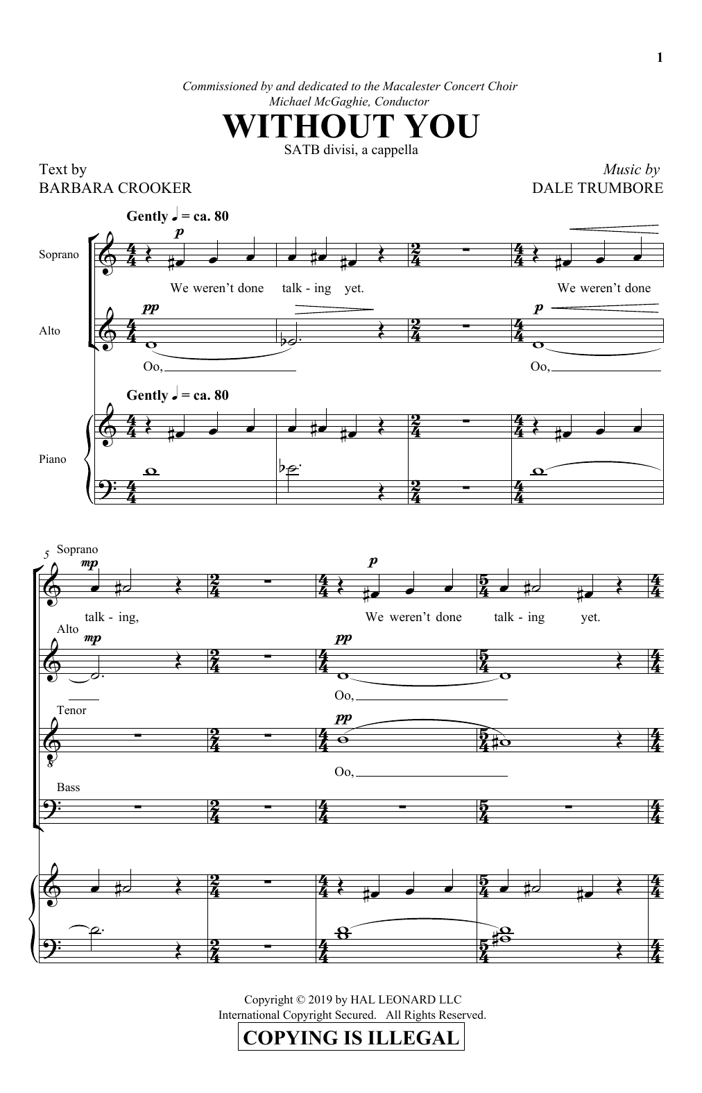 Preview Barbara Crooker & Dale Trumbore Without You Concert sheet music, notes and chords for SATB Choir, SKU: 410411 sheet music, piano notes, chords, guitar tabs, score, transpose, transcribe, how to play, guide, download, learn, tutorial, progression, song, artist, awards, billboard, mtv, vh1, tour, single, album, release