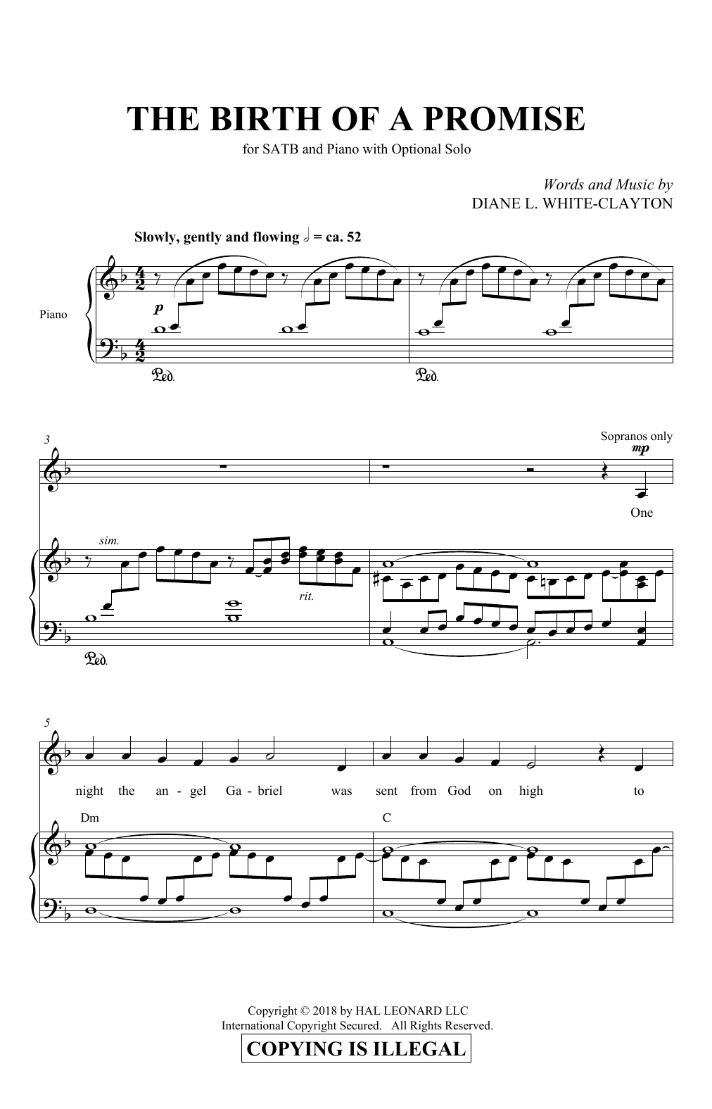 Preview Diane White-Clayton The Birth Of A Promise Christmas sheet music, notes and chords for SATB Choir, SKU: 410445 sheet music, piano notes, chords, guitar tabs, score, transpose, transcribe, how to play, guide, download, learn, tutorial, progression, song, artist, awards, billboard, mtv, vh1, tour, single, album, release