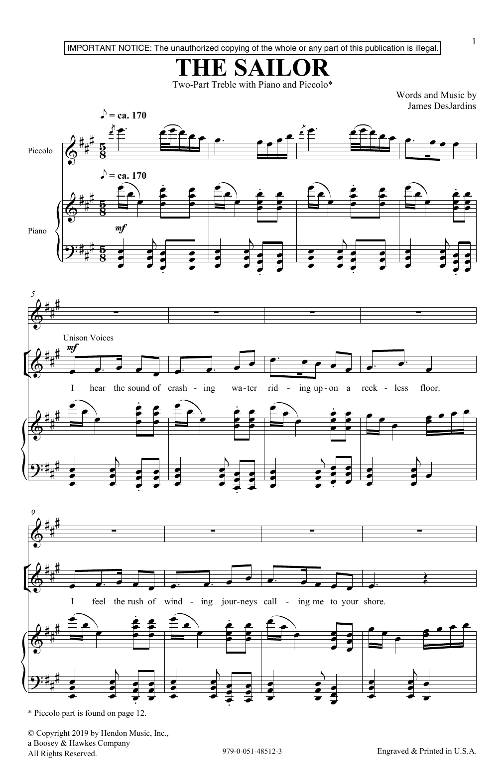 Preview James DesJardins The Sailor Concert sheet music, notes and chords for 2-Part Choir, SKU: 410494 sheet music, piano notes, chords, guitar tabs, score, transpose, transcribe, how to play, guide, download, learn, tutorial, progression, song, artist, awards, billboard, mtv, vh1, tour, single, album, release