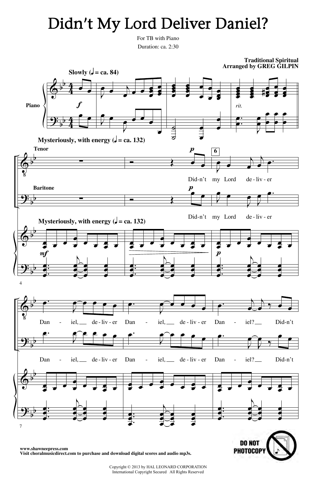 Preview Greg Gilpin Didn't My Lord Deliver Daniel? Collection sheet music, notes and chords for TB Choir, SKU: 410508 sheet music, piano notes, chords, guitar tabs, score, transpose, transcribe, how to play, guide, download, learn, tutorial, progression, song, artist, awards, billboard, mtv, vh1, tour, single, album, release