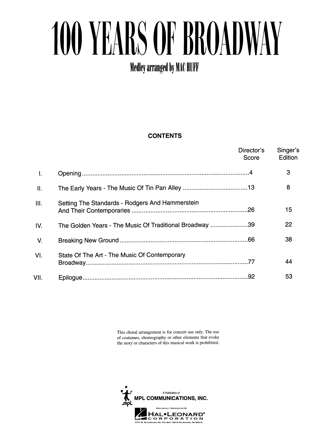 Preview Mac Huff 100 Years of Broadway Broadway sheet music, notes and chords for Choir, SKU: 410586 sheet music, piano notes, chords, guitar tabs, score, transpose, transcribe, how to play, guide, download, learn, tutorial, progression, song, artist, awards, billboard, mtv, vh1, tour, single, album, release