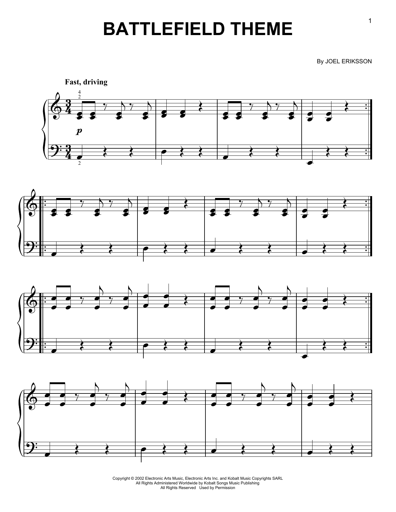 Preview Joel Eriksson Battlefield 1942 Theme Video Game sheet music, notes and chords for Easy Piano, SKU: 410950 sheet music, piano notes, chords, guitar tabs, score, transpose, transcribe, how to play, guide, download, learn, tutorial, progression, song, artist, awards, billboard, mtv, vh1, tour, single, album, release