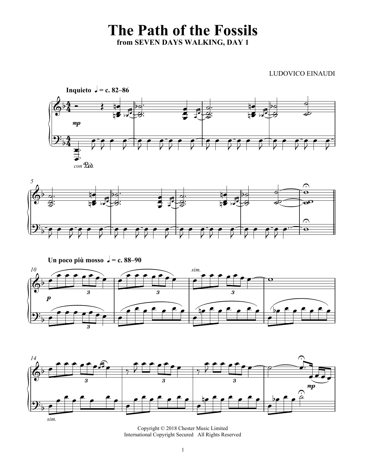 Preview Ludovico Einaudi The Path Of The Fossils (from Seven Days Walking, Day 1) Classical sheet music, notes and chords for Piano Solo, SKU: 410975 sheet music, piano notes, chords, guitar tabs, score, transpose, transcribe, how to play, guide, download, learn, tutorial, progression, song, artist, awards, billboard, mtv, vh1, tour, single, album, release