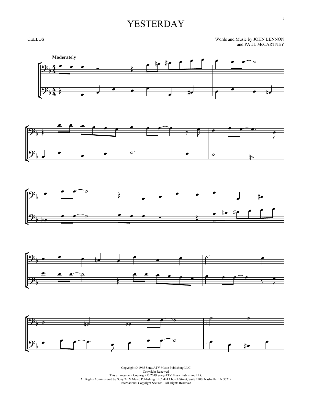 The Beatles Yesterday Chords Sheet Music Notes Download Pop