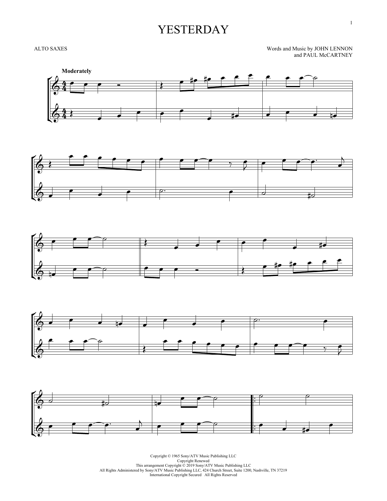 The Beatles Yesterday Chords Sheet Music Notes Download Pop