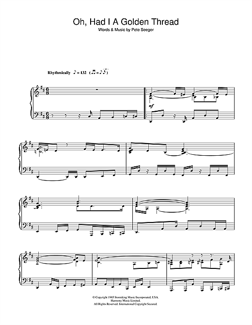 Preview Eva Cassidy Oh, Had I A Golden Thread Pop sheet music, notes and chords for Piano, SKU: 44183 sheet music, piano notes, chords, guitar tabs, score, transpose, transcribe, how to play, guide, download, learn, tutorial, progression, song, artist, awards, billboard, mtv, vh1, tour, single, album, release