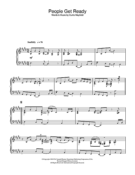 Preview Eva Cassidy People Get Ready Pop sheet music, notes and chords for Piano, SKU: 44185 sheet music, piano notes, chords, guitar tabs, score, transpose, transcribe, how to play, guide, download, learn, tutorial, progression, song, artist, awards, billboard, mtv, vh1, tour, single, album, release