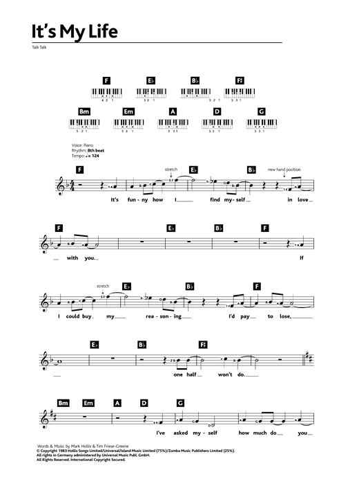 Talk Talk It S My Life Sheet Music Download Pdf Score 44743
