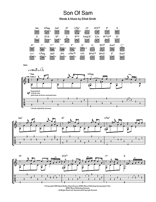 Elliott Smith Son Of Sam Sheet Music Download Pdf Score 44781