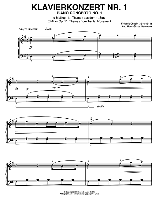 Frederic Chopin Piano Concerto No 1 Themes From The First Movement Sheet Music Download Pdf Score 46231