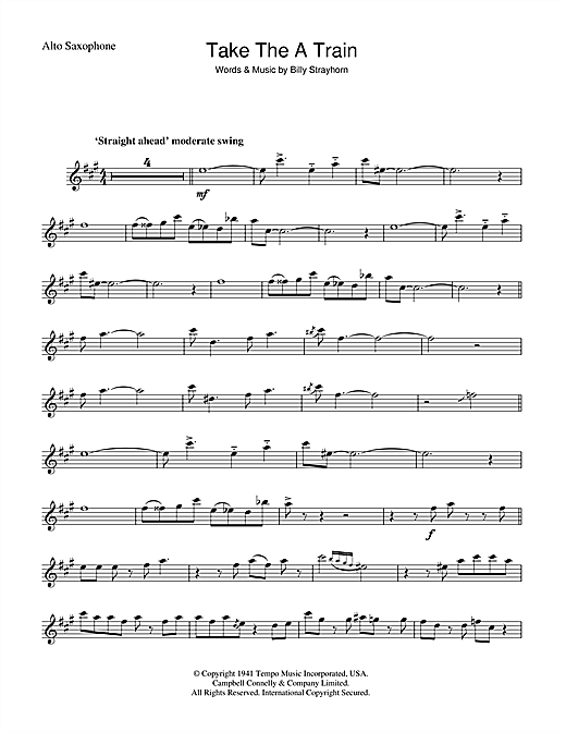 Duke Ellington Take The A Train Sheet Music Download Pdf Score