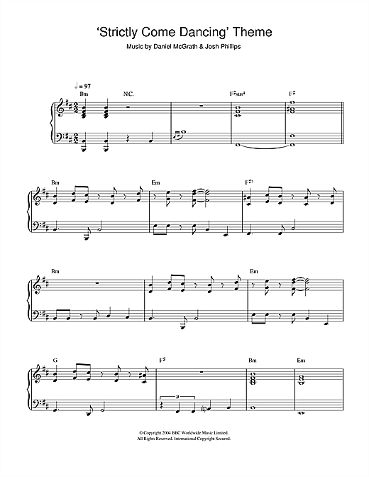 Preview Daniel McGrath Strictly Come Dancing (Theme) Film and TV sheet music, notes and chords for Piano, SKU: 46792 sheet music, piano notes, chords, guitar tabs, score, transpose, transcribe, how to play, guide, download, learn, tutorial, progression, song, artist, awards, billboard, mtv, vh1, tour, single, album, release