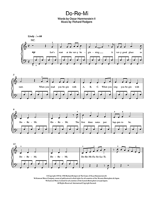 Rodgers Hammerstein Do Re Mi From The Sound Of Music Sheet Music Notes Chords Download Musicals Notes Beginner Piano Pdf Print 47047