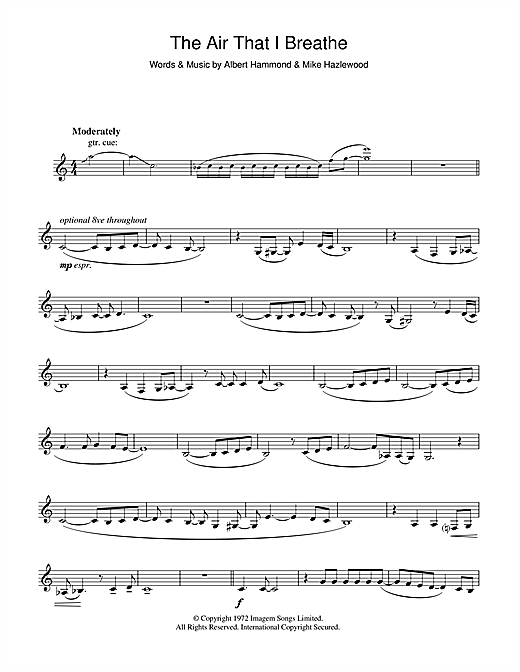 The Hollies The Air That I Breathe Sheet Music Notes Chords Download Pop Notes Clarinet Pdf Print 47678 Daily bread this is my daily bread your very word spoken to me and i. sheet music notes chords