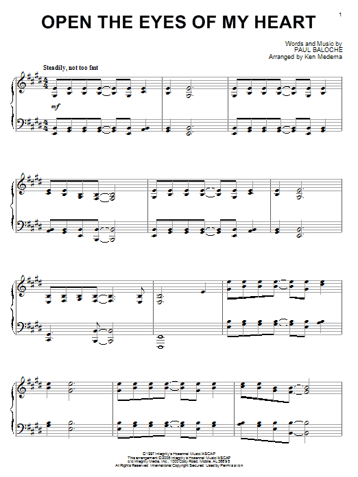 Paul Baloche Open The Eyes Of My Heart Sheet Music Notes Chords