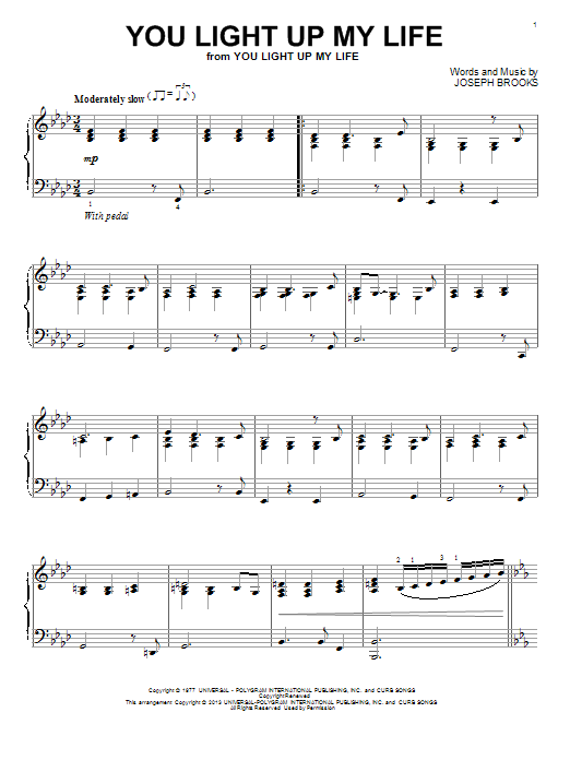 Debby Boone You Light Up My Life Sheet Music Download Pdf