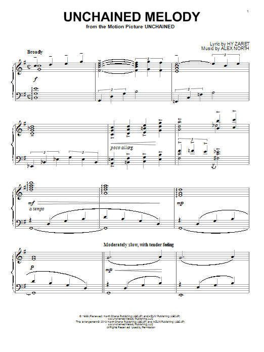 The Righteous Brothers Unchained Melody Sheet Music Notes Chords Download Classics Notes Piano Pdf Print 55966