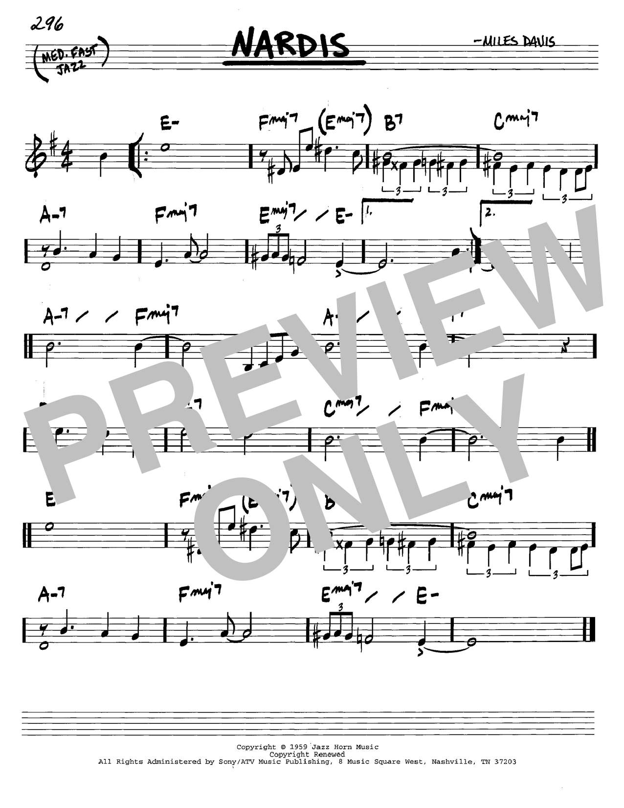 Miles Davis Nardis Chords Sheet Music Notes Download Jazz Real