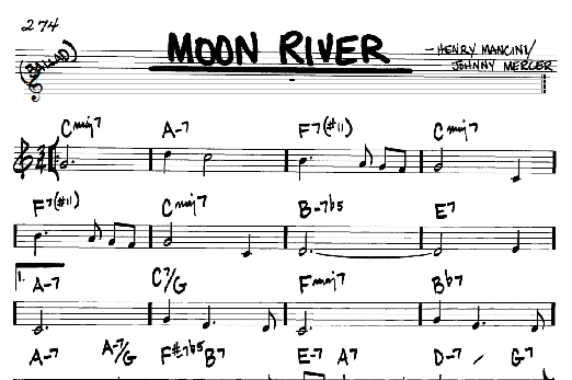 Moon River (from Breakfast At Tiffany's) Film and TV sheet music, note...