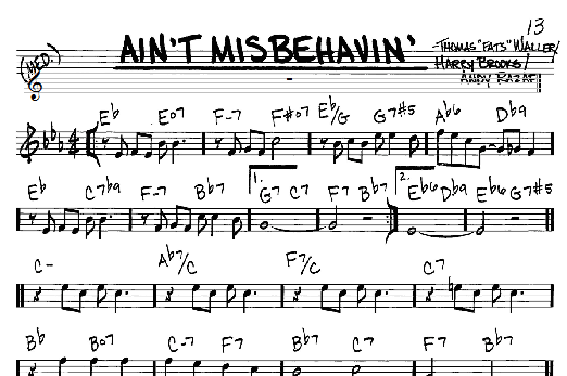 Jazz notes. Ain't Misbehavin Ноты для саксофона. Ain't Misbehavin Jazz. Bluezette Jazz Notes.