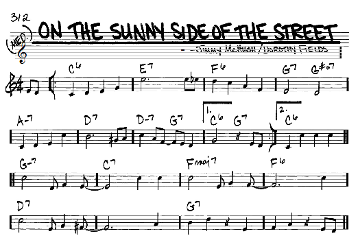 Dorothy Fields On The Sunny Side Of The Street Sheet Music Download Pdf Score