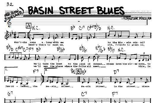 Louis Armstrong Basin Street Blues Sheet Music Notes, Chords | Download Jazz Notes, Real Book ...
