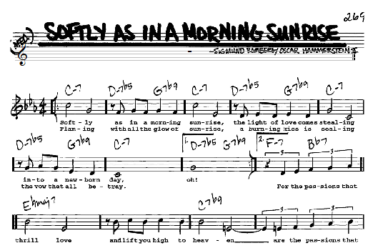 Sigmund Romberg Softly As In A Morning Sunrise Sheet Music Notes Chords Download Jazz Notes Real Book Melody Lyrics Chords C Instruments Pdf Print