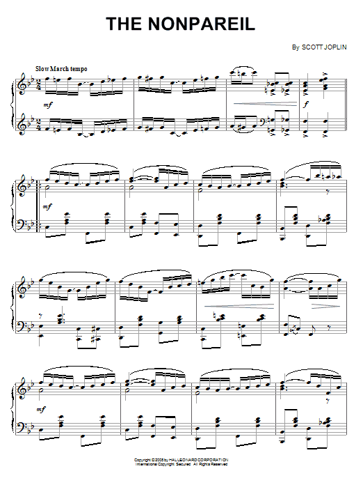Preview Scott Joplin The Nonpareil Jazz sheet music, notes and chords for Piano, SKU: 65815 sheet music, piano notes, chords, guitar tabs, score, transpose, transcribe, how to play, guide, download, learn, tutorial, progression, song, artist, awards, billboard, mtv, vh1, tour, single, album, release
