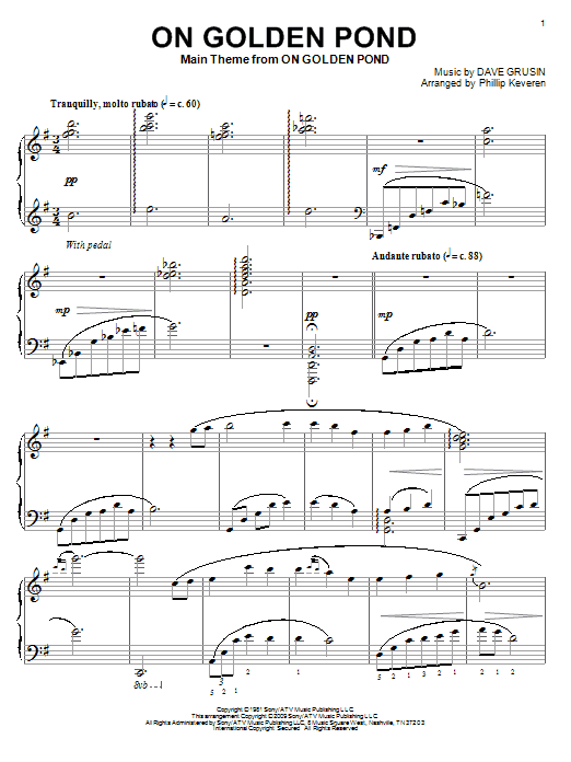 Preview Dave Grusin On Golden Pond Pop sheet music, notes and chords for Piano, SKU: 67915 sheet music, piano notes, chords, guitar tabs, score, transpose, transcribe, how to play, guide, download, learn, tutorial, progression, song, artist, awards, billboard, mtv, vh1, tour, single, album, release