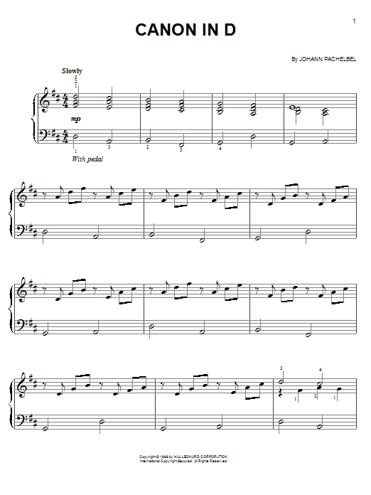 Johann Pachelbel Canon In D Sheet Music Download Pdf Score 68614