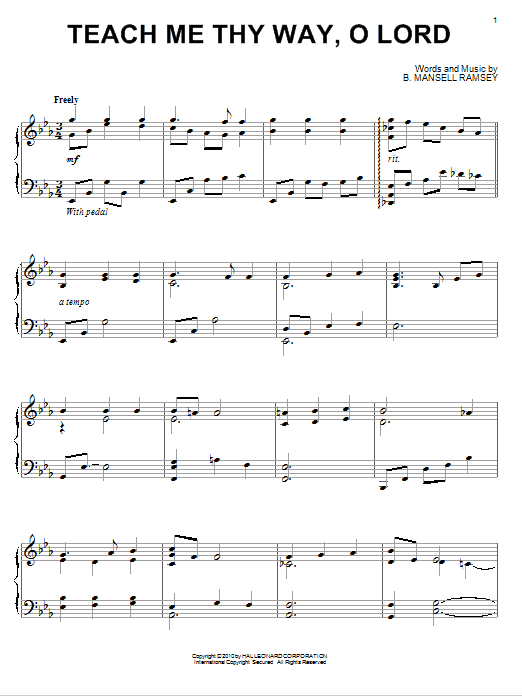 Preview B. Mansell Ramsey Teach Me Thy Way, O Lord Hymn sheet music, notes and chords for Piano, SKU: 74529 sheet music, piano notes, chords, guitar tabs, score, transpose, transcribe, how to play, guide, download, learn, tutorial, progression, song, artist, awards, billboard, mtv, vh1, tour, single, album, release
