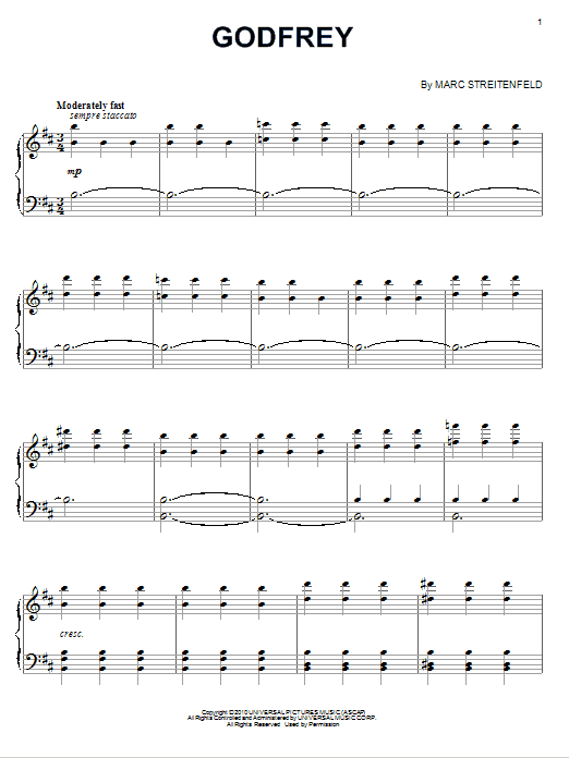 Preview Marc Streitenfeld Godfrey Film and TV sheet music, notes and chords for Piano, SKU: 75815 sheet music, piano notes, chords, guitar tabs, score, transpose, transcribe, how to play, guide, download, learn, tutorial, progression, song, artist, awards, billboard, mtv, vh1, tour, single, album, release
