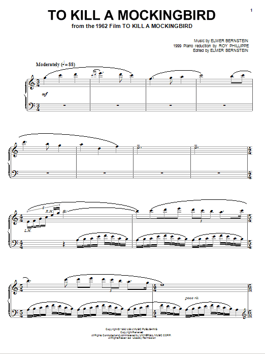 Preview Elmer Bernstein To Kill A Mockingbird Film and TV sheet music, notes and chords for Piano, SKU: 77424 sheet music, piano notes, chords, guitar tabs, score, transpose, transcribe, how to play, guide, download, learn, tutorial, progression, song, artist, awards, billboard, mtv, vh1, tour, single, album, release