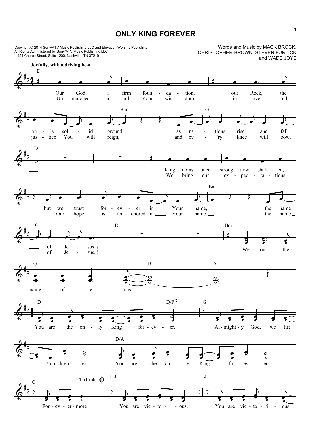 7eventh Time Down Only King Forever Sheet Music Notes & Chords for Trumpet Solo - Download or Print PDF