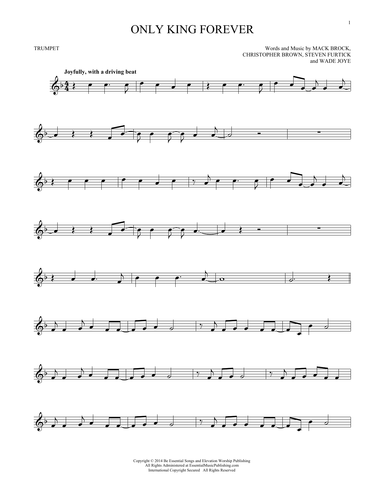 7eventh Time Down Only King Forever Sheet Music Notes & Chords for Alto Sax Solo - Download or Print PDF