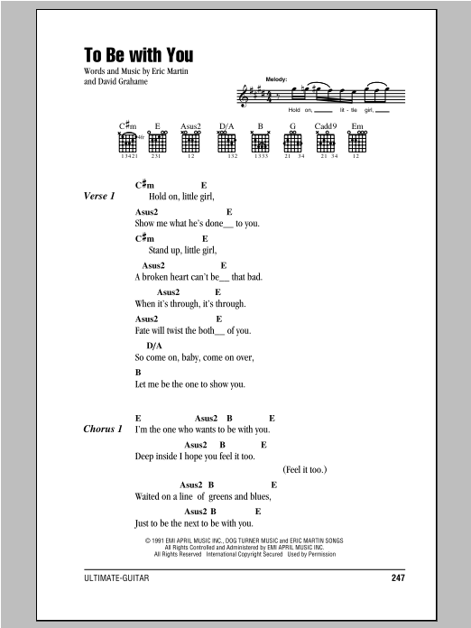 Mr Big To Be With You Sheet Music Download Pdf Score