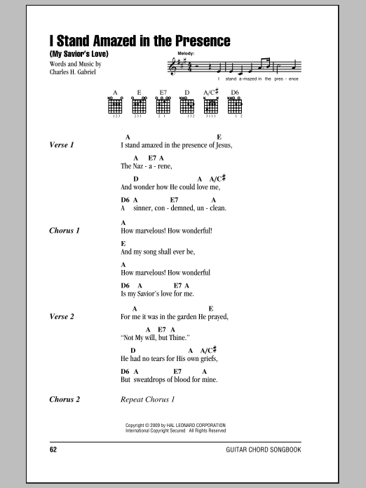 Charles H Gabriel I Stand Amazed In The Presence My Savior S