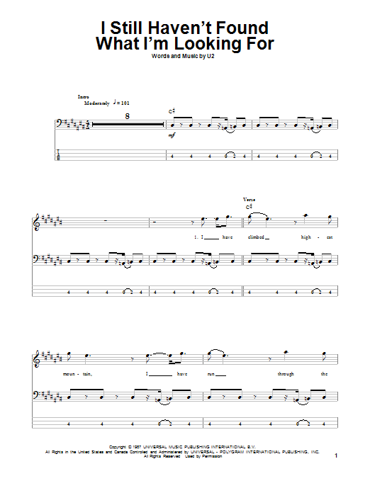 U2 I Still Haven T Found What I M Looking For Sheet Music Notes Chords Download Rock Notes Bass Guitar Tab Pdf Print 858 U2 I Still Haven T Found What I M Looking For Sheet Music Notes Chords Download Rock Notes Bass Guitar Tab Pdf Print 858