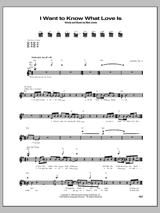 Foreigner I Want To Know What Love Is Sheet Music Notes Chords Download Pop Notes Guitar Tab Pdf Print 88893